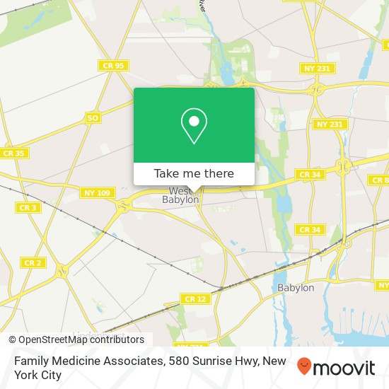 Mapa de Family Medicine Associates, 580 Sunrise Hwy