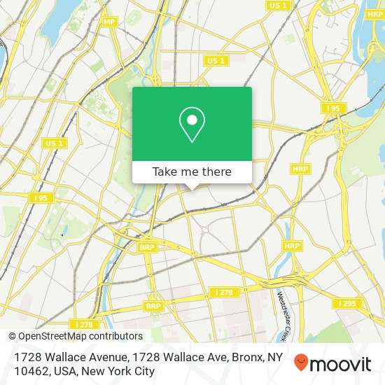 Mapa de 1728 Wallace Avenue, 1728 Wallace Ave, Bronx, NY 10462, USA
