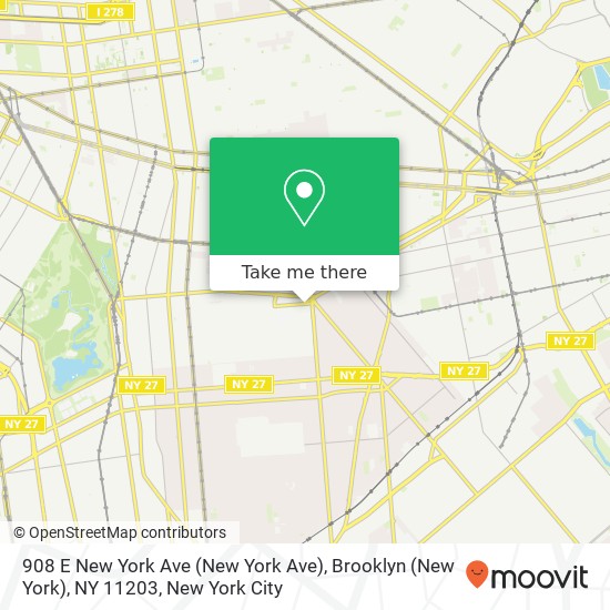 Mapa de 908 E New York Ave (New York Ave), Brooklyn (New York), NY 11203