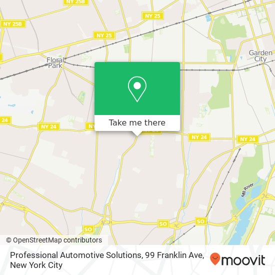 Professional Automotive Solutions, 99 Franklin Ave map