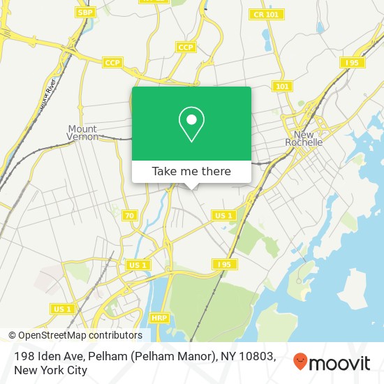 Mapa de 198 Iden Ave, Pelham (Pelham Manor), NY 10803