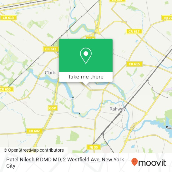 Patel Nilesh R DMD MD, 2 Westfield Ave map