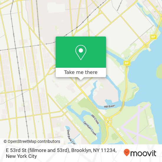 Mapa de E 53rd St (fillmore and 53rd), Brooklyn, NY 11234