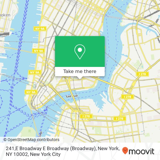 Mapa de 241,E Broadway E Broadway (Broadway), New York, NY 10002