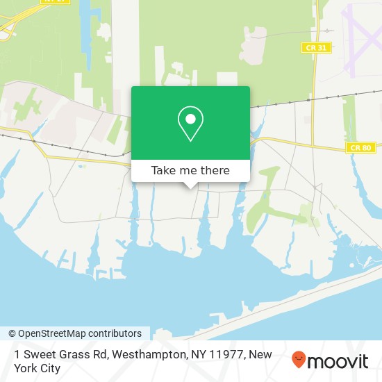Mapa de 1 Sweet Grass Rd, Westhampton, NY 11977