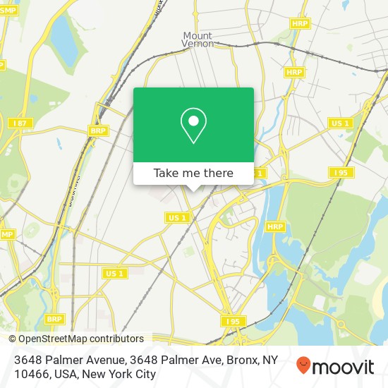 Mapa de 3648 Palmer Avenue, 3648 Palmer Ave, Bronx, NY 10466, USA