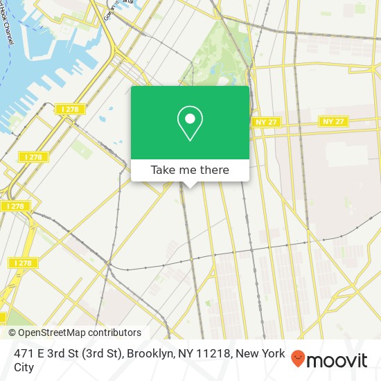 Mapa de 471 E 3rd St (3rd St), Brooklyn, NY 11218