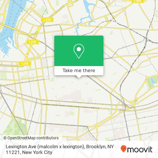 Mapa de Lexington Ave (malcolm x lexington), Brooklyn, NY 11221