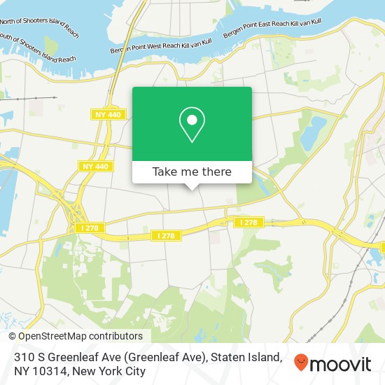 Mapa de 310 S Greenleaf Ave (Greenleaf Ave), Staten Island, NY 10314