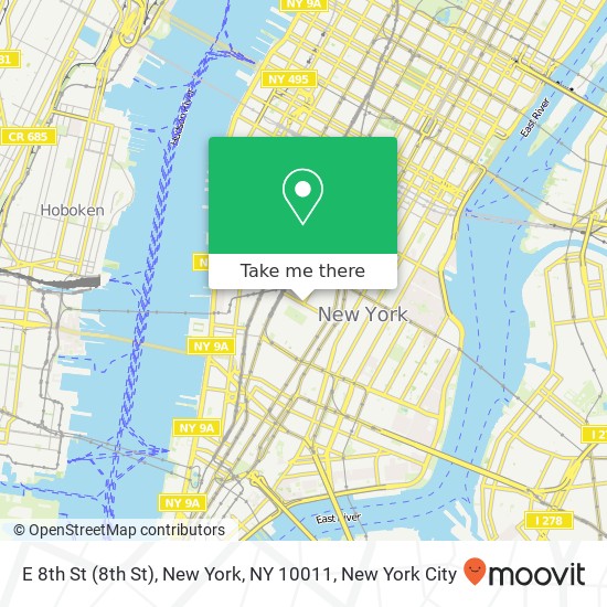 E 8th St (8th St), New York, NY 10011 map
