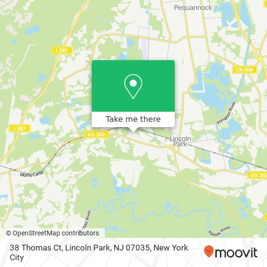 Mapa de 38 Thomas Ct, Lincoln Park, NJ 07035