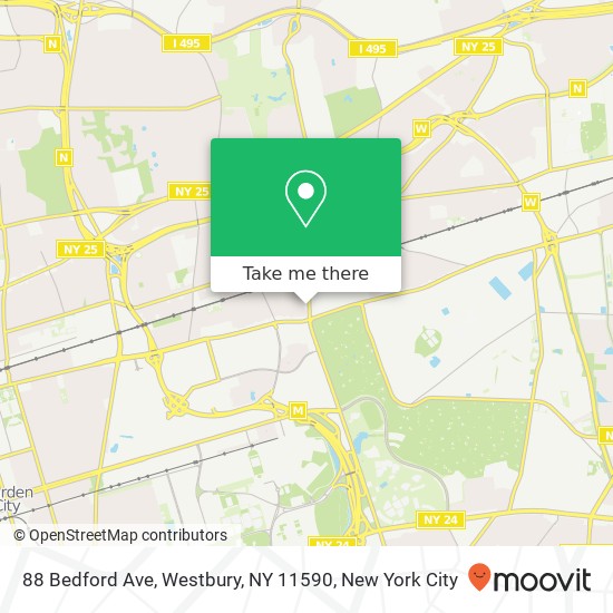 Mapa de 88 Bedford Ave, Westbury, NY 11590