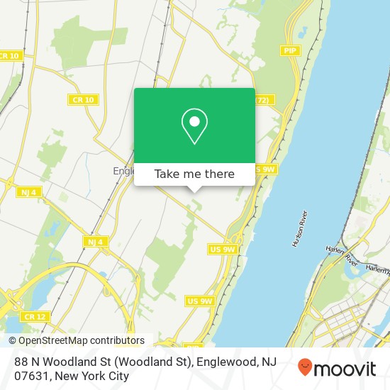 Mapa de 88 N Woodland St (Woodland St), Englewood, NJ 07631