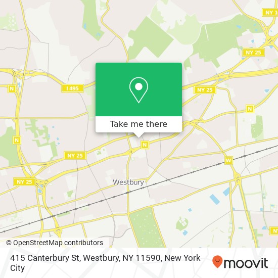 Mapa de 415 Canterbury St, Westbury, NY 11590