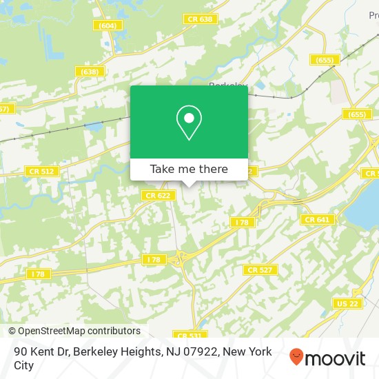 90 Kent Dr, Berkeley Heights, NJ 07922 map