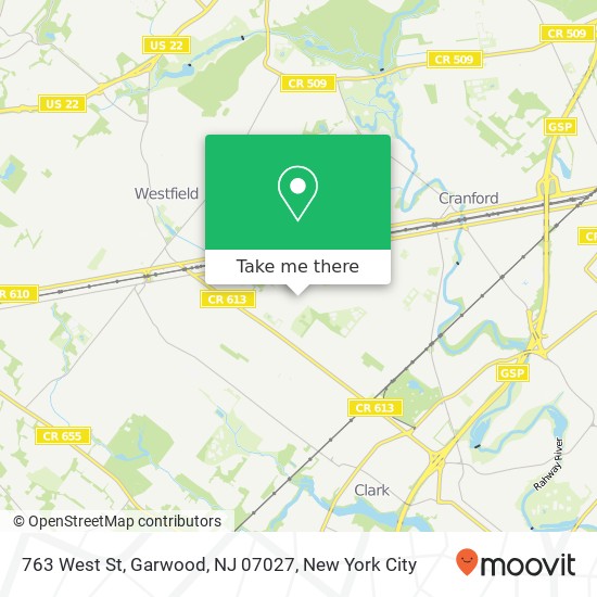 Mapa de 763 West St, Garwood, NJ 07027
