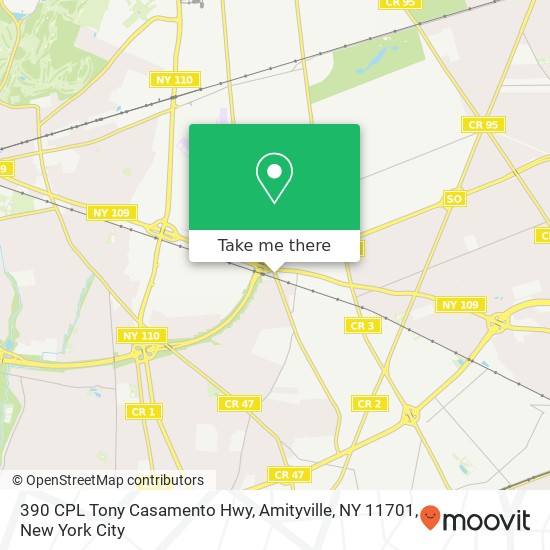 Mapa de 390 CPL Tony Casamento Hwy, Amityville, NY 11701