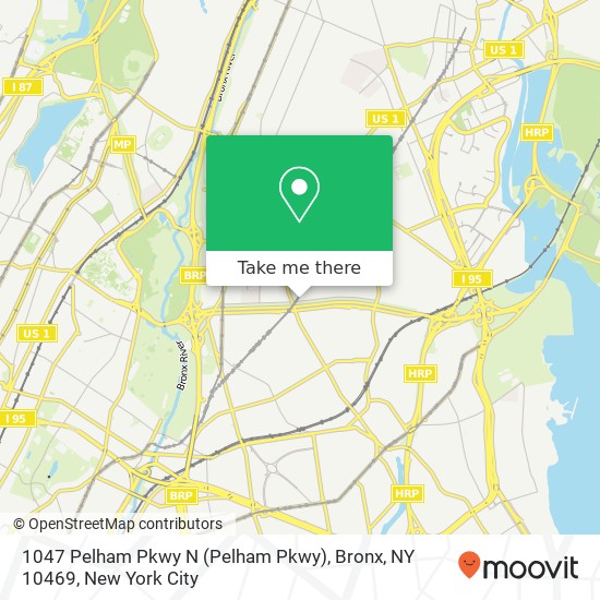 Mapa de 1047 Pelham Pkwy N (Pelham Pkwy), Bronx, NY 10469