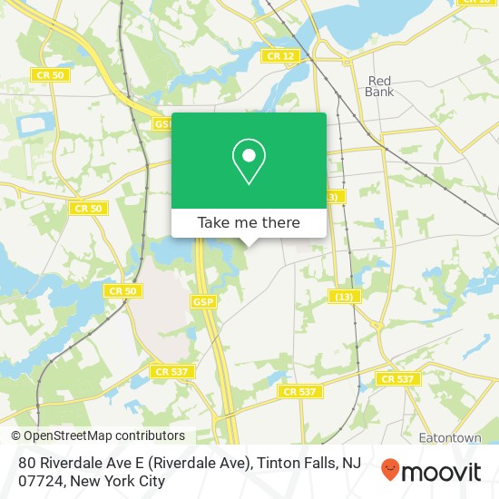 80 Riverdale Ave E (Riverdale Ave), Tinton Falls, NJ 07724 map