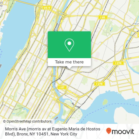 Morris Ave (morris av at Eugenio Maria de Hostos Blvd), Bronx, NY 10451 map