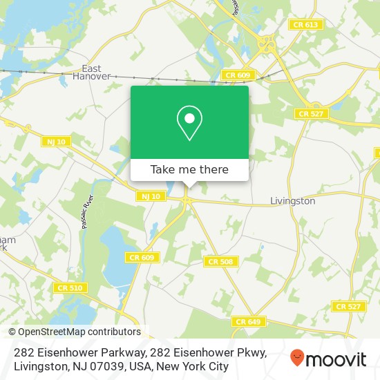 282 Eisenhower Parkway, 282 Eisenhower Pkwy, Livingston, NJ 07039, USA map
