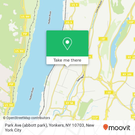 Mapa de Park Ave (abbott park), Yonkers, NY 10703