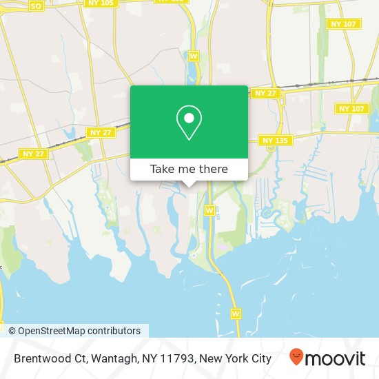 Mapa de Brentwood Ct, Wantagh, NY 11793