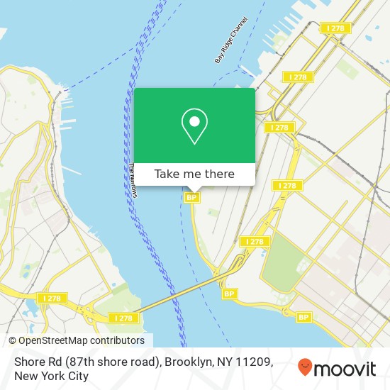 Mapa de Shore Rd (87th shore road), Brooklyn, NY 11209