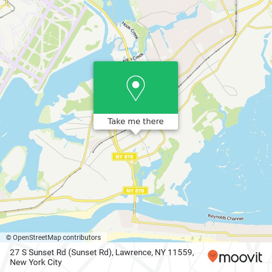 Mapa de 27 S Sunset Rd (Sunset Rd), Lawrence, NY 11559