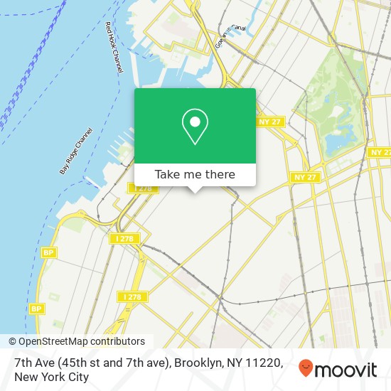 Mapa de 7th Ave (45th st and 7th ave), Brooklyn, NY 11220