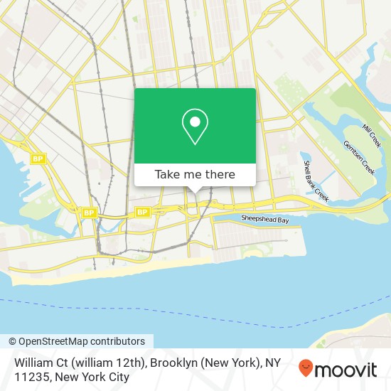 William Ct (william 12th), Brooklyn (New York), NY 11235 map