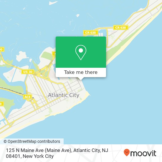 Mapa de 125 N Maine Ave (Maine Ave), Atlantic City, NJ 08401