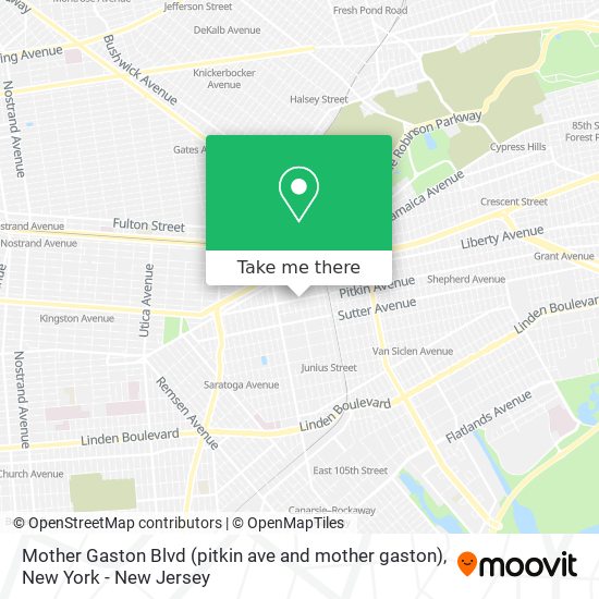 Mapa de Mother Gaston Blvd (pitkin ave and mother gaston)