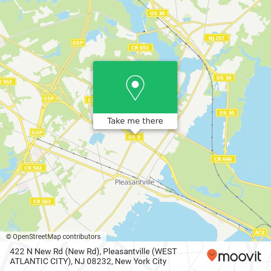 Mapa de 422 N New Rd (New Rd), Pleasantville (WEST ATLANTIC CITY), NJ 08232