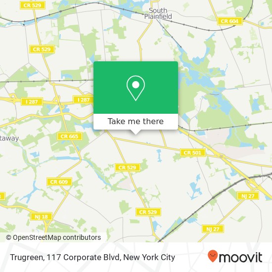 Mapa de Trugreen, 117 Corporate Blvd