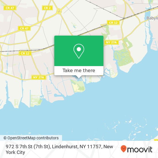 972 S 7th St (7th St), Lindenhurst, NY 11757 map