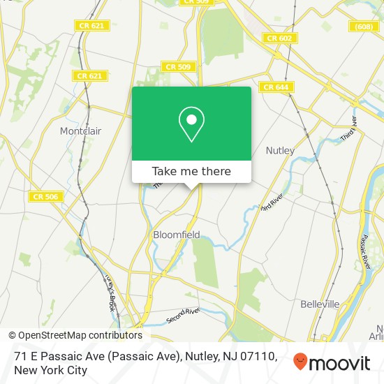 71 E Passaic Ave (Passaic Ave), Nutley, NJ 07110 map
