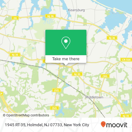 Mapa de 1945 RT-35, Holmdel, NJ 07733