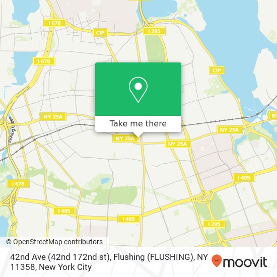 Mapa de 42nd Ave (42nd 172nd st), Flushing (FLUSHING), NY 11358