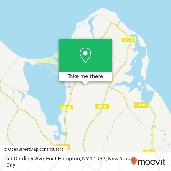 Mapa de 69 Gardiner Ave, East Hampton, NY 11937