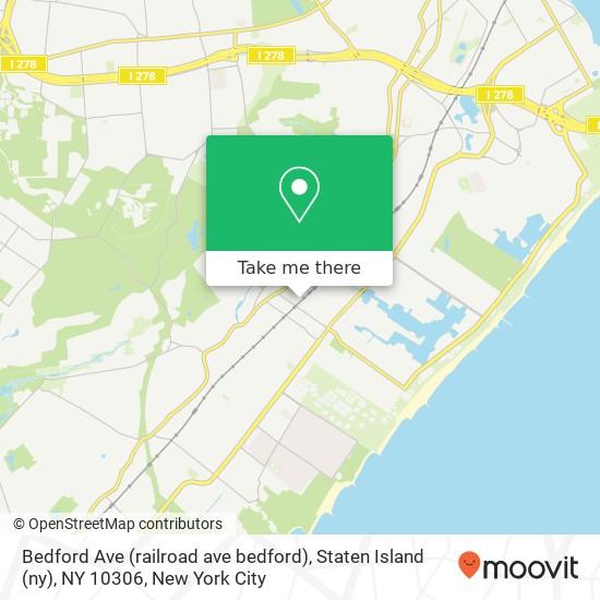 Mapa de Bedford Ave (railroad ave bedford), Staten Island (ny), NY 10306