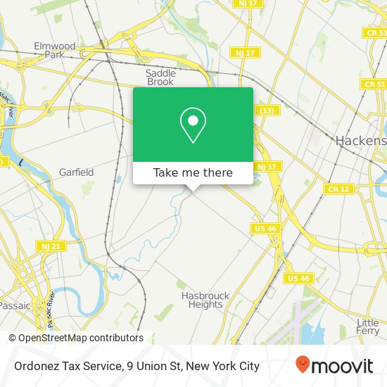 Mapa de Ordonez Tax Service, 9 Union St