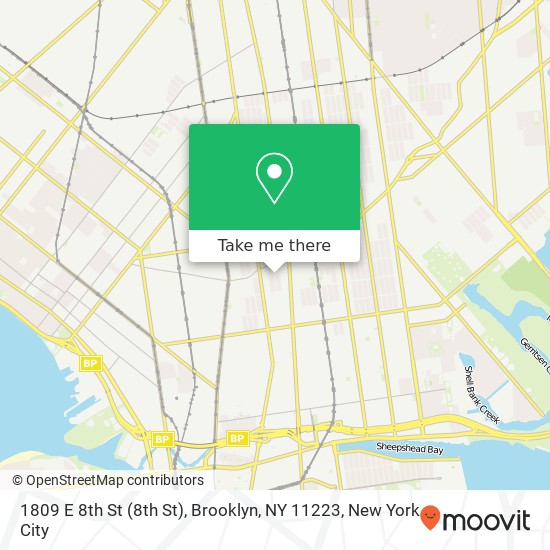 Mapa de 1809 E 8th St (8th St), Brooklyn, NY 11223