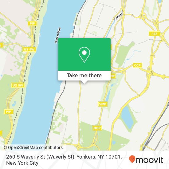 Mapa de 260 S Waverly St (Waverly St), Yonkers, NY 10701