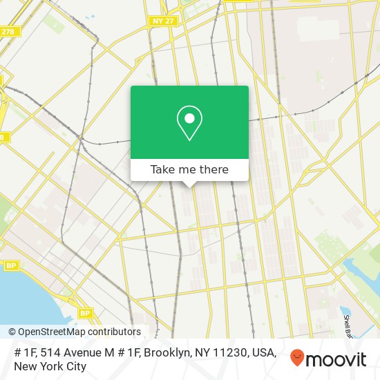 Mapa de # 1F, 514 Avenue M # 1F, Brooklyn, NY 11230, USA