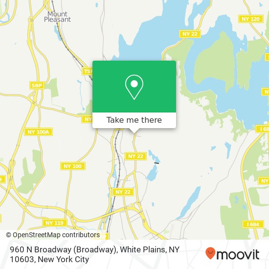 Mapa de 960 N Broadway (Broadway), White Plains, NY 10603