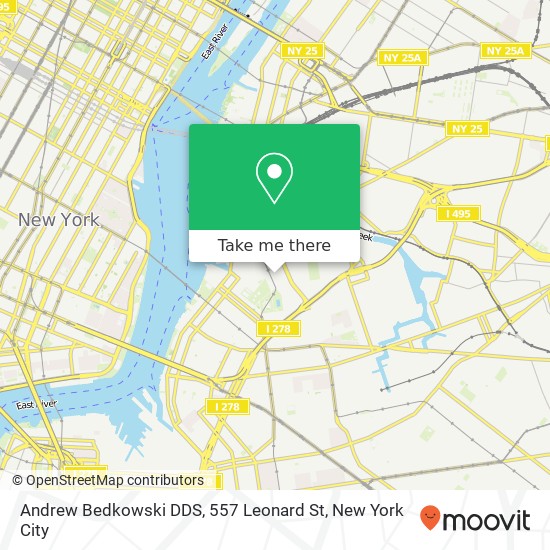Mapa de Andrew Bedkowski DDS, 557 Leonard St