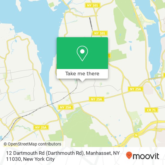 Mapa de 12 Dartmouth Rd (Darthmouth Rd), Manhasset, NY 11030