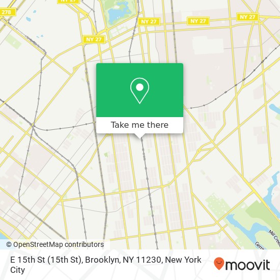 Mapa de E 15th St (15th St), Brooklyn, NY 11230