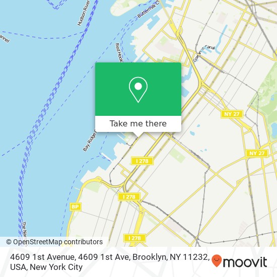 Mapa de 4609 1st Avenue, 4609 1st Ave, Brooklyn, NY 11232, USA